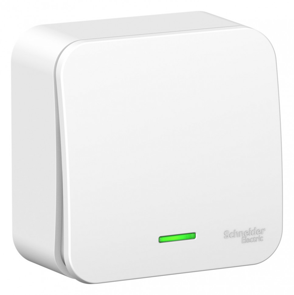 Выключатель одноклавишный Systeme Electric Blanca с подсветкой, белый 10А фото 1 — Multielectrika