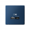 Розетка USB A+C Systeme Electric ArtGallery 45W, Fast Charge (QC.PD), аквамарин