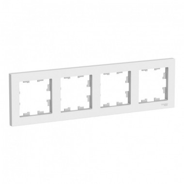 Рамка Schneider Electric Atlas Design на 4 поста, белая — Multielectrika