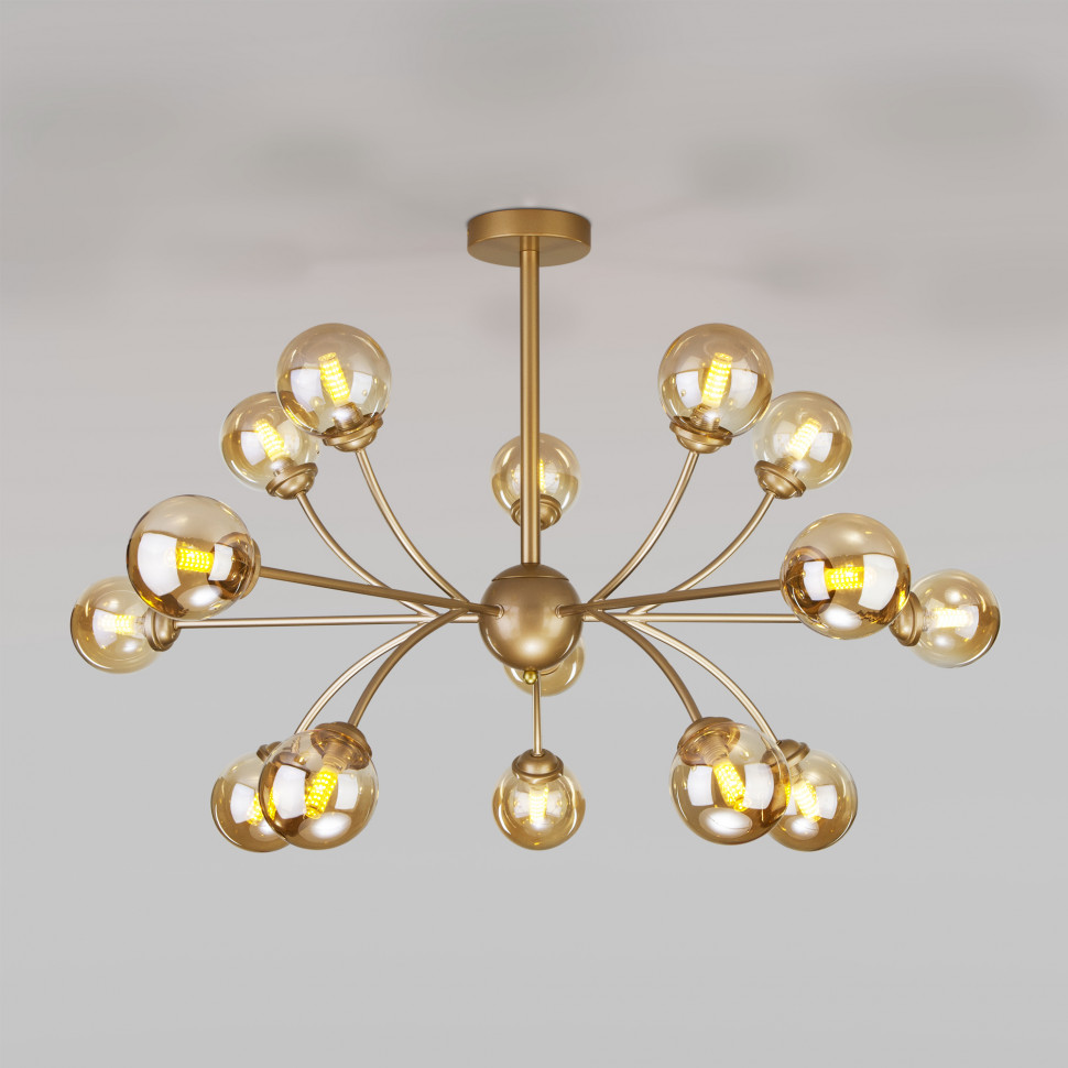 Потолочный светильник с прозрачными плафонами 30180 матовое золото фото 1 — Multielectrika