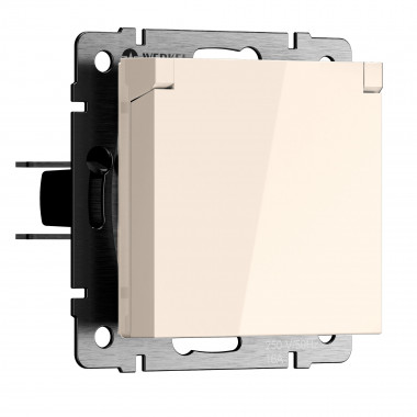 Розетка с заземлением и шторками c крышкой IP44 N (айвори матовый) W1171262 &mdash; Multielectrika