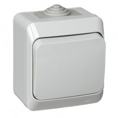 Выключатель одноклавишный 10АХ IP44 серый Schneider Electric Этюд BA10-041C &mdash; Multielectrika