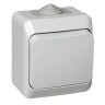 Выключатель одноклавишный 10АХ IP44 серый Schneider Electric Этюд BA10-041C