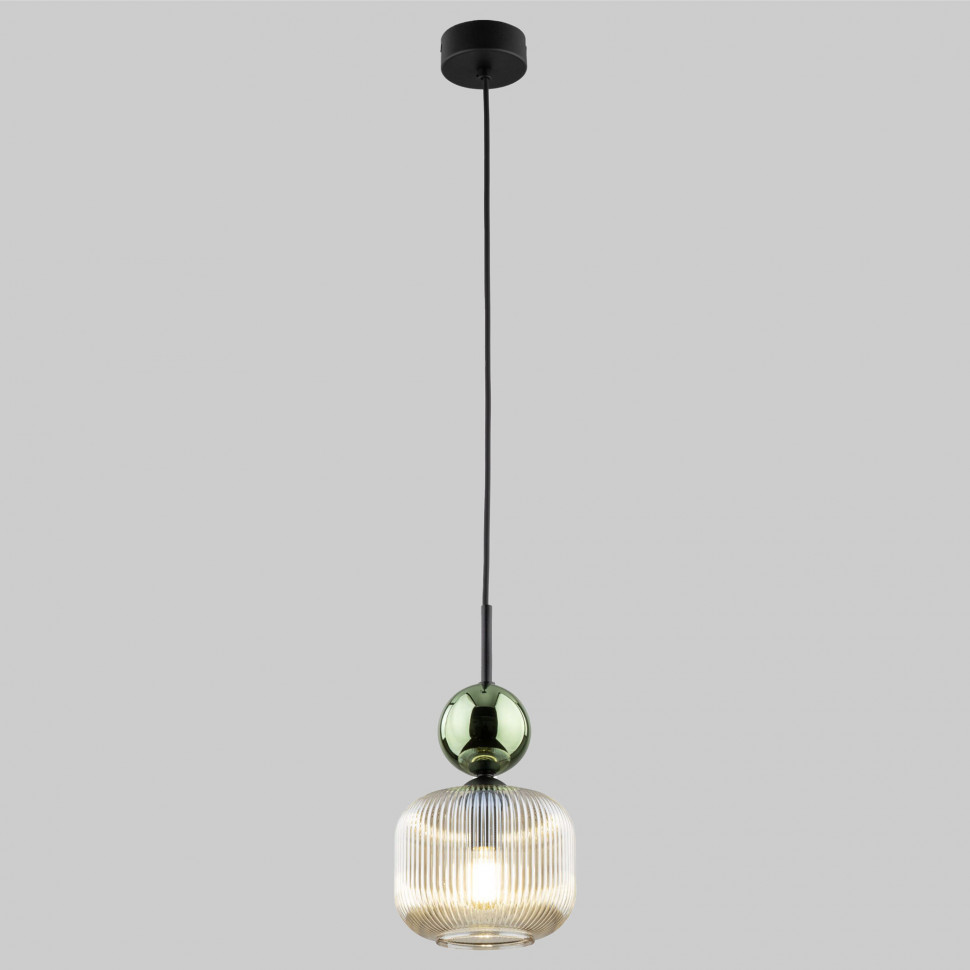 Подвесной светильник со стеклянным плафоном 11144 Sophia Green Cognac фото 1 &mdash; Multielectrika