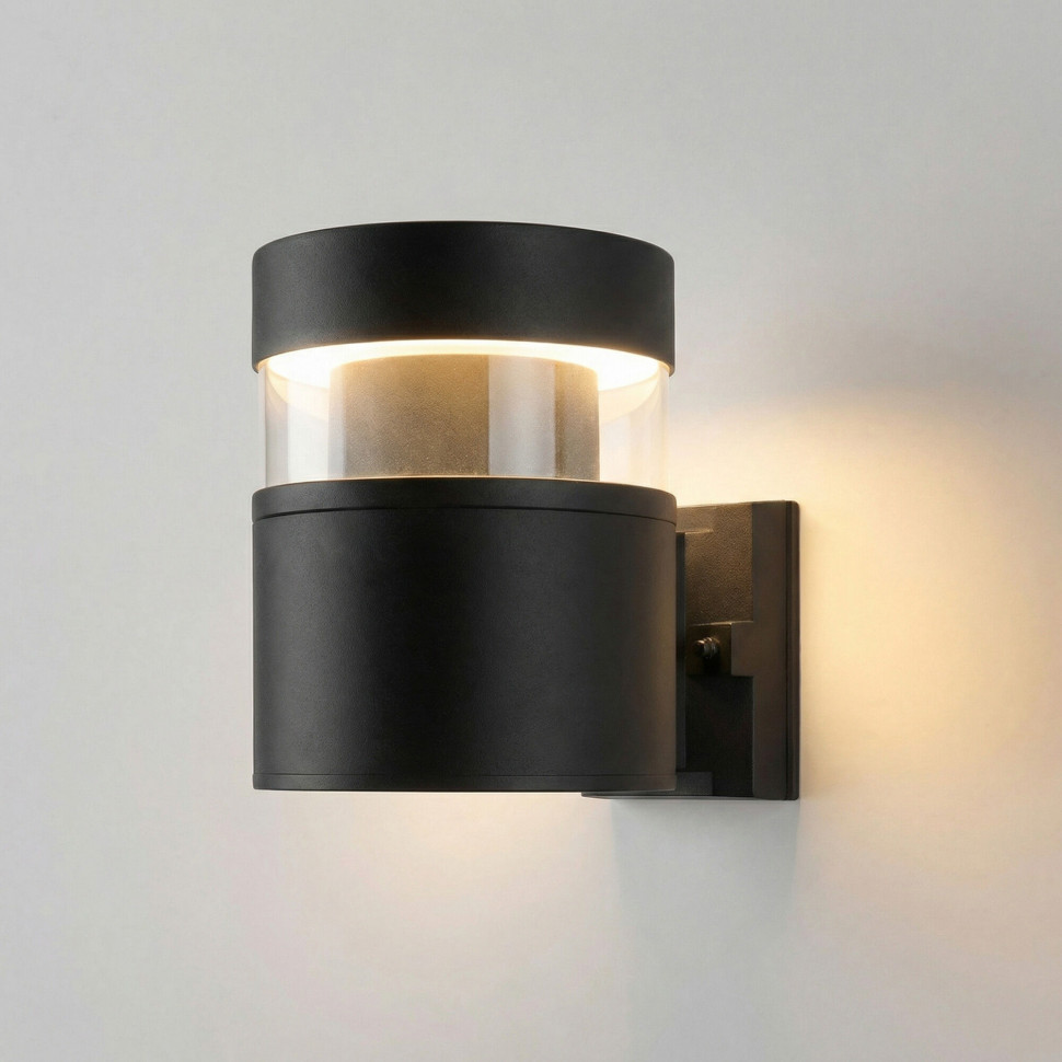 Уличный настенный светильник 1530 TECHNO LED 3000K чёрный 1530 TECHNO LED черный фото 1 &mdash; Multielectrika