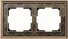 Рамка на 2 поста (золото/черный) WL77-Frame-02 &mdash; Multielectrika