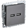 Розетка USB A+A 5В 3,1А IEK Brite РЮ10-1-БрС сталь