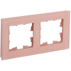 Рамка на 2 поста IEK Brite РУ-2-2-БрП стекло персиковый матовый &mdash; Multielectrika
