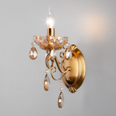 Классическое бра с хрусталем 10109/1 бронза/тонированный хрусталь Strotskis &mdash; Multielectrika