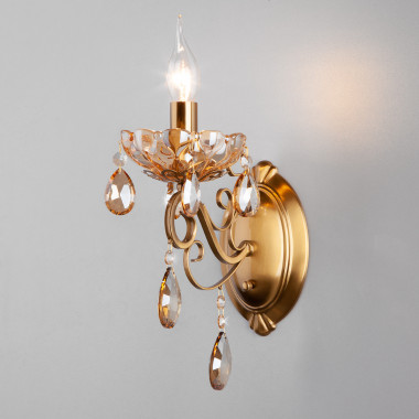 Классическое бра с хрусталем 10109/1 бронза/тонированный хрусталь Strotskis — Multielectrika