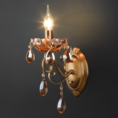 Классическое бра с хрусталем 10109/1 бронза/тонированный хрусталь Strotskis — Multielectrika