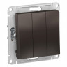 Выключатель трехклавишный Schneider Electric Atlas Design мокко