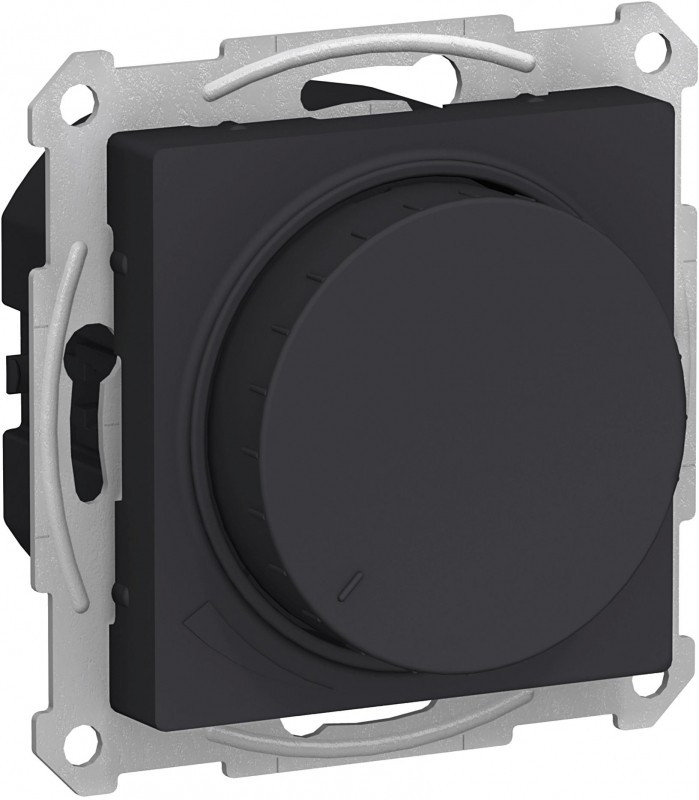 Светорегулятор поворотно-нажимной Schneider Electric Atlas Design 315 Вт, карбон фото 1 — Multielectrika