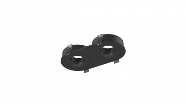 Корпус светильника встраиваемый, серия COMBO 2, двойной, круглый, черный, COMBO-2R2-BL — Multielectrika