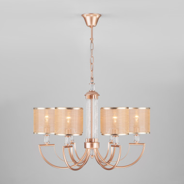 Подвесная люстра с абажурами 60099/6 перламутровое золото — Multielectrika