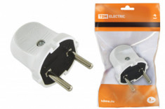 Вилка б/з белая 6А 250В TDM &mdash; Multielectrika