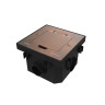Лючок с розеткой Systeme Electric MultiDesk, цвет Медь, 2К+З, 16А/250В, IP44 с монтажной коробкой для бетонных полов, тип MDK21