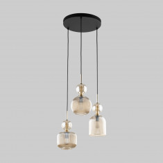 Подвесной светильник с плафонами из фактурного стекла 11041 Sophia Cognac &mdash; Multielectrika