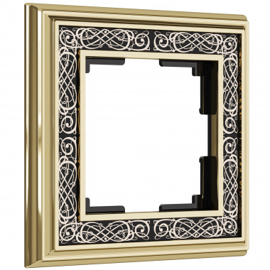 Рамка на 1 пост (золото/черный) WL77-Frame-01 — Multielectrika