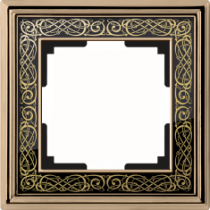 Рамка на 1 пост (золото/черный) WL77-Frame-01 &mdash; Multielectrika