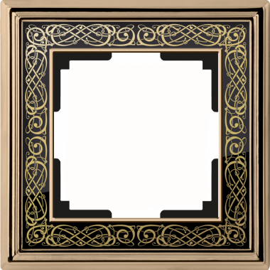 Рамка на 1 пост (золото/черный) WL77-Frame-01 — Multielectrika