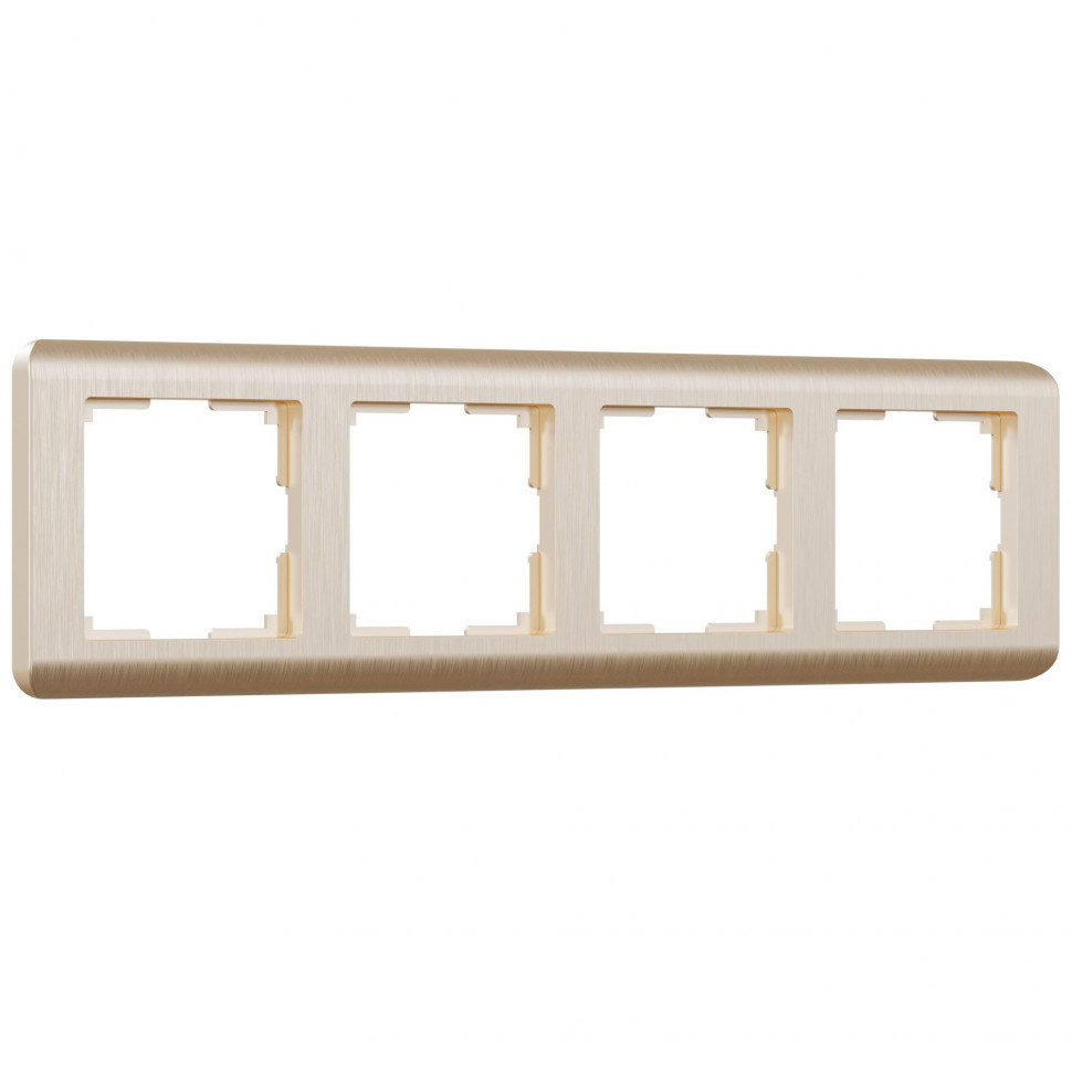 Рамка из поликарбоната на 4 поста Stream шампань W0042111 фото 1 &mdash; Multielectrika