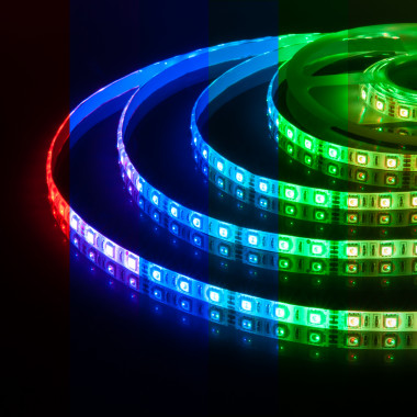 Светодиодная лента 12 В 14,4 Вт/м 60 Led/м 5050 IP65, RGB, 5 м Лента светодиодная 12V 14,4W 60Led 5050 IP65 RGB, 5м — Multielectrika