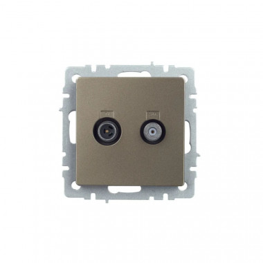 Розетка двойная TV+SAT IEK Brite РТВ/РСп12-БрШ шампань — Multielectrika