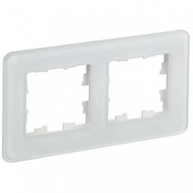 Рамка на 2 поста IEK Brite РУ-2-2-Бр стекло белый RE — Multielectrika