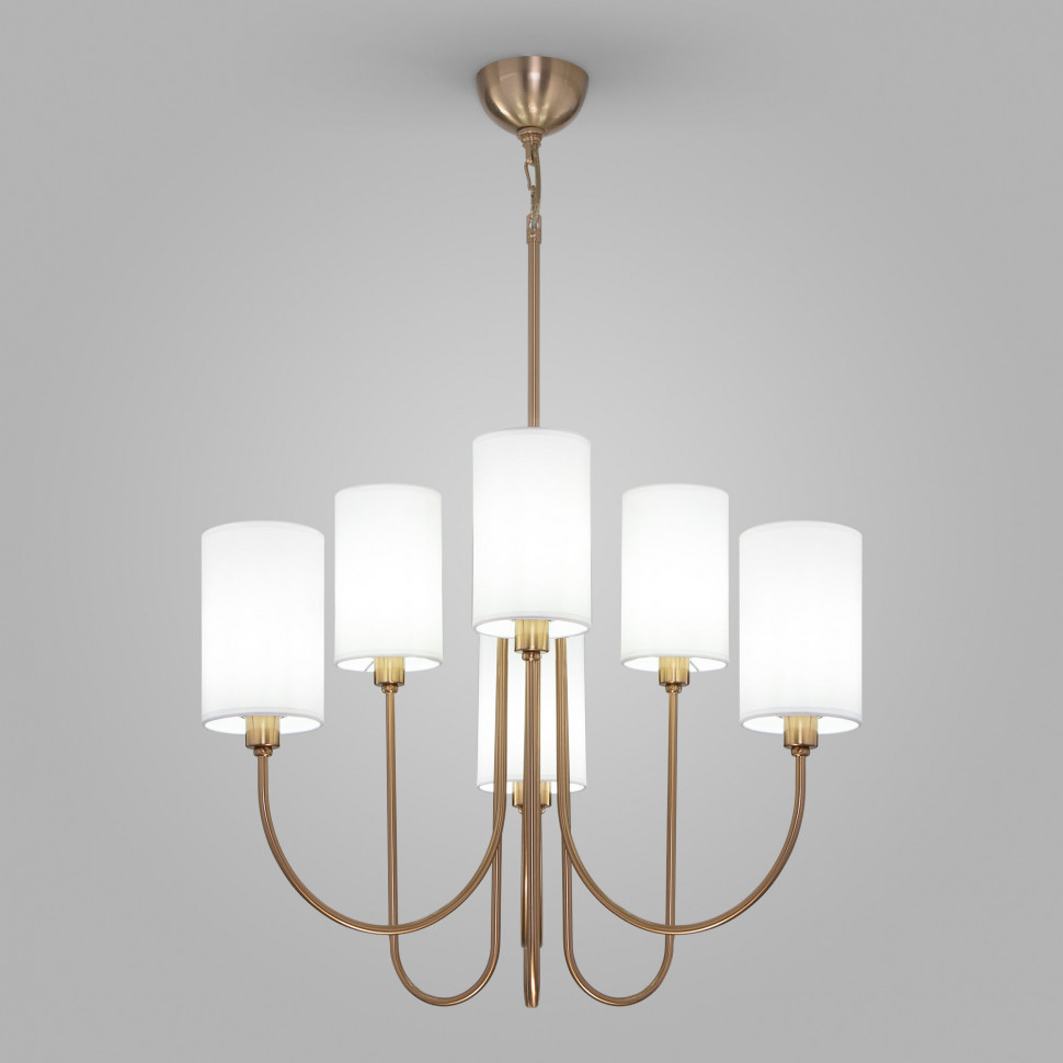 Умная подвесная люстра 60164/6 латунь фото 1 &mdash; Multielectrika