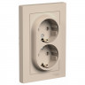 Розетка двойная Systeme Electric AtlasDesign со шторками, в сборе, 16А, песочный