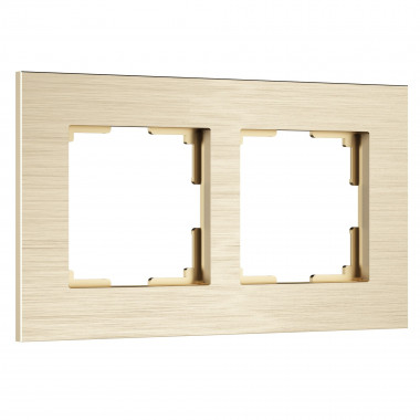 Рамка из металла на 2 поста АluMax шампань алюминий W0023511 &mdash; Multielectrika