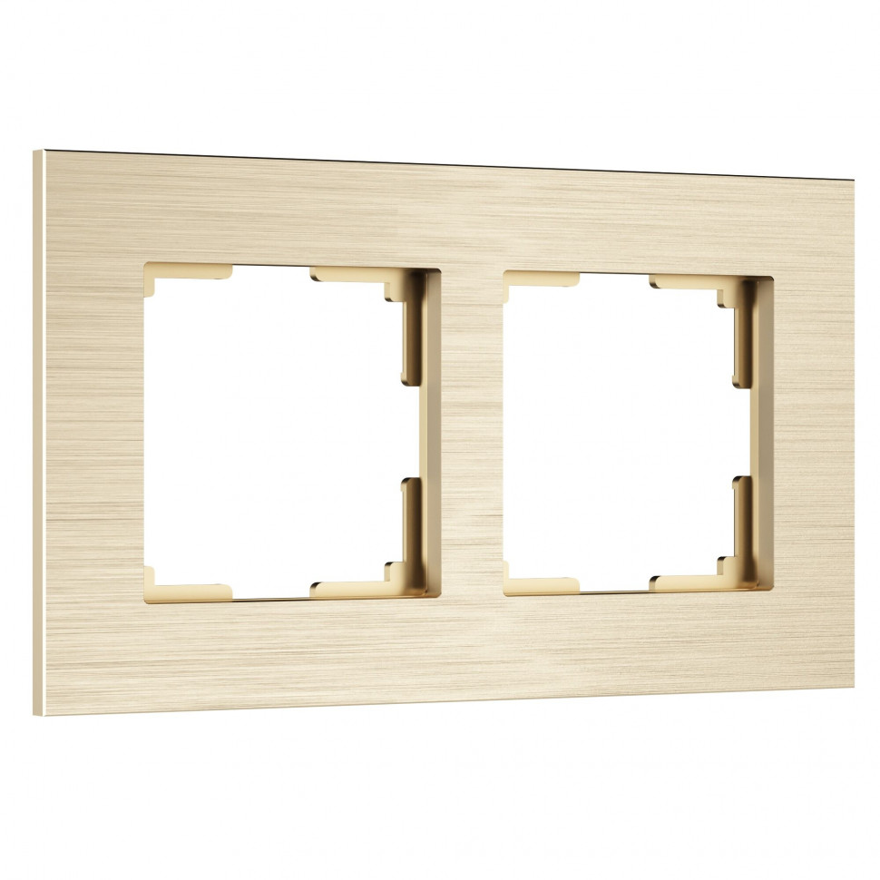 Рамка из металла на 2 поста АluMax шампань алюминий W0023511 фото 1 &mdash; Multielectrika