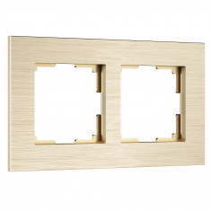 Рамка из металла на 2 поста АluMax шампань алюминий W0023511 &mdash; Multielectrika