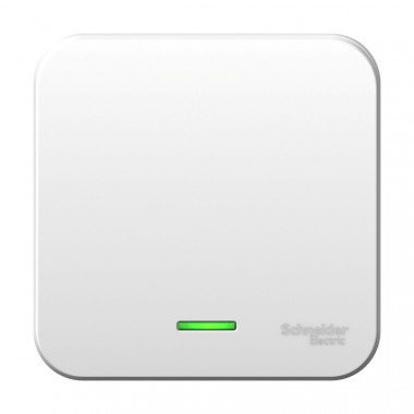 Выключатель одноклавишный Systeme Electric Blanca с подсветкой, с монтаж. пластиной, белый 10А — Multielectrika