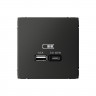 Розетка USB A+C Systeme Electric ArtGallery 45W, Fast Charge (QC.PD), базальт
