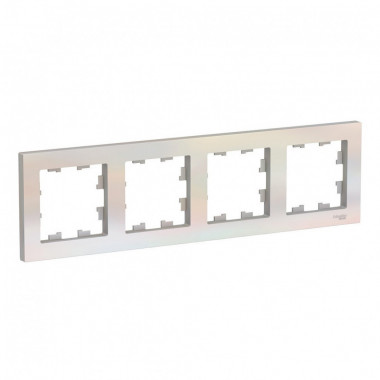 Рамка Schneider Electric Atlas Design на 4 поста, жемчуг — Multielectrika