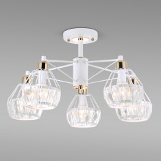 Потолочная люстра с хрусталем 70075/5 белый &mdash; Multielectrika