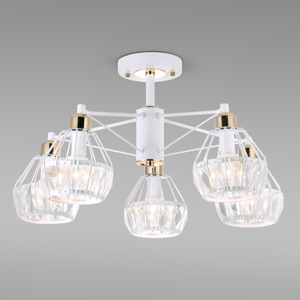 Потолочная люстра с хрусталем 70075/5 белый фото 1 — Multielectrika