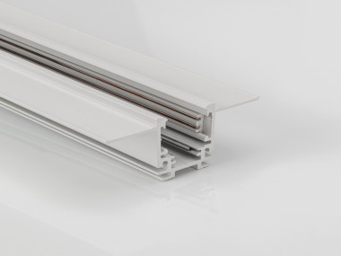 SY-LINK-20T2S-2.5-WH, шинопровод встраиваемый низкопрофильный под шпаклевку, 48В, белый, 2,5м — Multielectrika