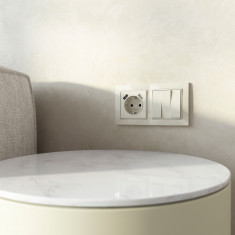 Выключатель одноклавишный проходной (слоновая кость) W1112003 &mdash; Multielectrika