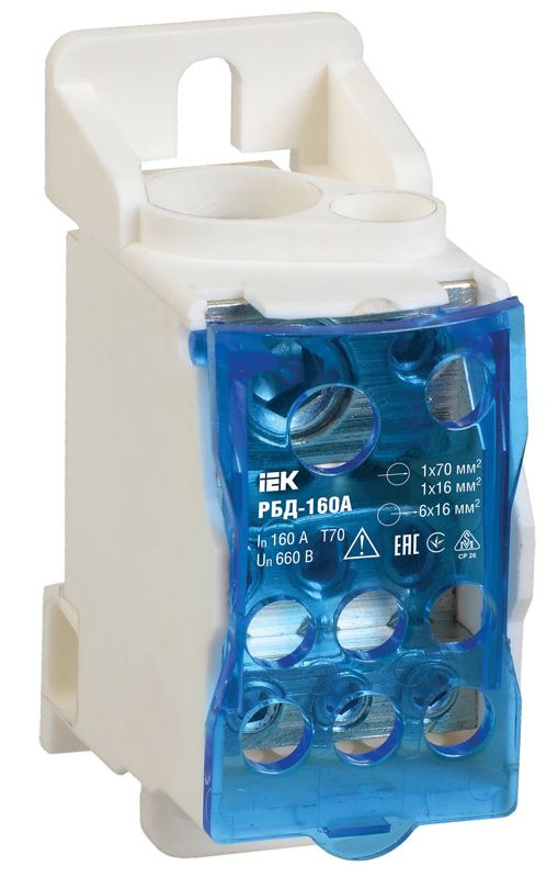 Распределительный блок IEK на DIN-рейку РБД-160А фото 1 — Multielectrika