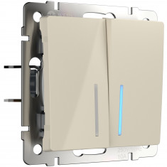 Выключатель двухклавишный с подсветкой (слоновая кость) W1120103 &mdash; Multielectrika