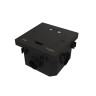Лючок с розеткой Systeme Electric MultiDesk, цвет Черный матовый, 2К+З, 16А/250В, IP44 с монтажной коробкой для бетонных полов, тип MDK21