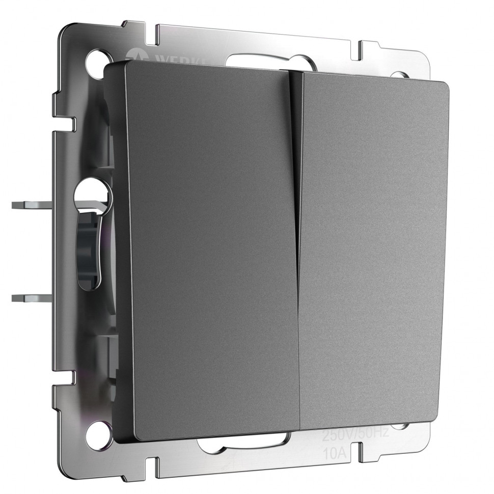 Перекрестный выключатель двухклавишный (графит матовый) W1123064 фото 1 &mdash; Multielectrika