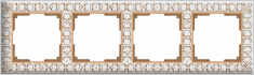 Рамка на 4 поста (белое золото) WL07-Frame-04 &mdash; Multielectrika