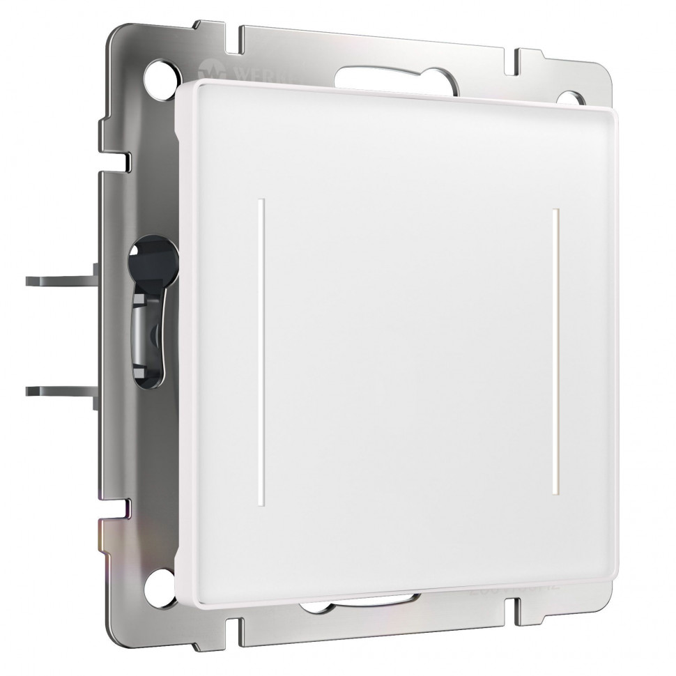Сенсорный выключатель двухклавишный с подсветкой белый W4522001 фото 1 &mdash; Multielectrika