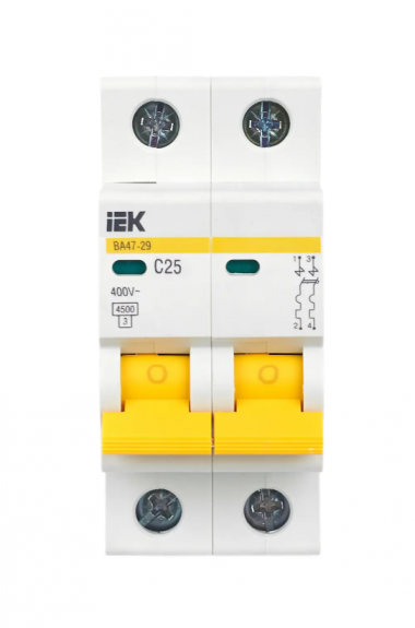 Автоматический выключатель ВА47-29 2Р 25А 4,5кА характеристика С IEK MVA20-2-025-C — Multielectrika