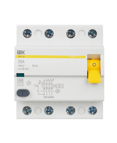 УЗО ВД1-63 4Р 25А 30мА тип AC IEK MDV10-4-025-030 — Multielectrika