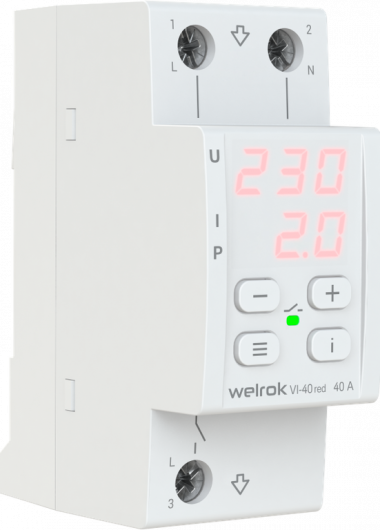 Реле напряжения c контролем тока Welrok VI-40 red 4660251140243 — Multielectrika
